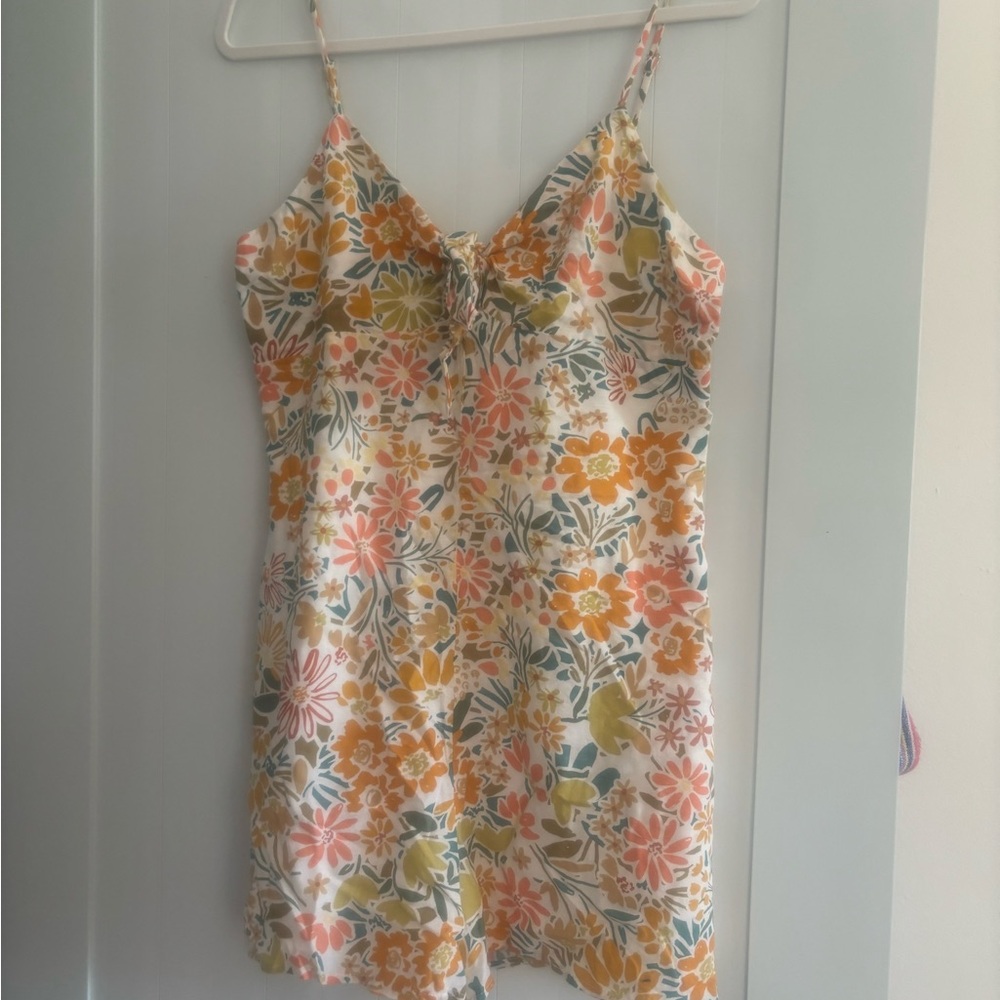 Boho Gypsy Sisters Orange Tie Front Jumpsuit